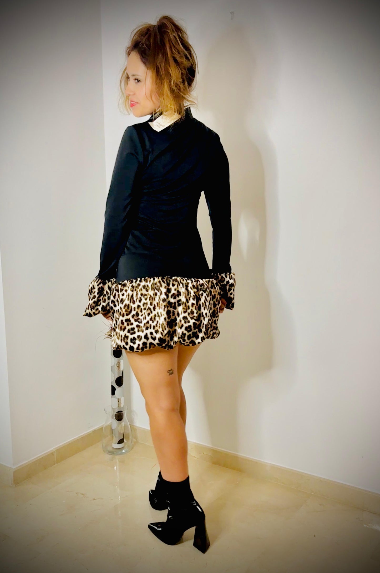 VESTIDO GLOBO LEOPARDO